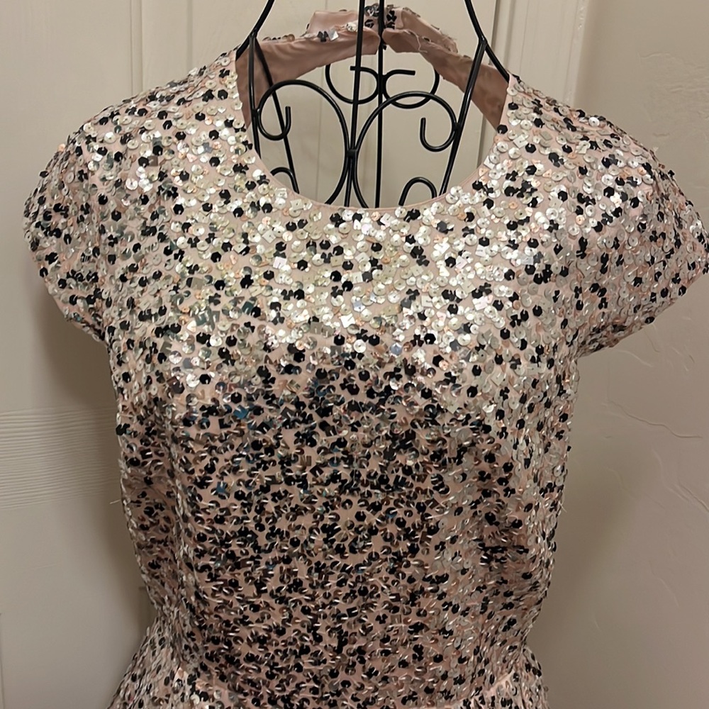 Like New Kate Spade Pink Sequin Sparkle Party Holiday Dress Pockets S 4 - Picture 2 of 10
